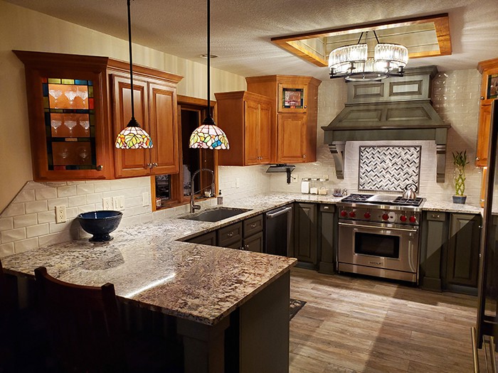custom mixed color kitchen